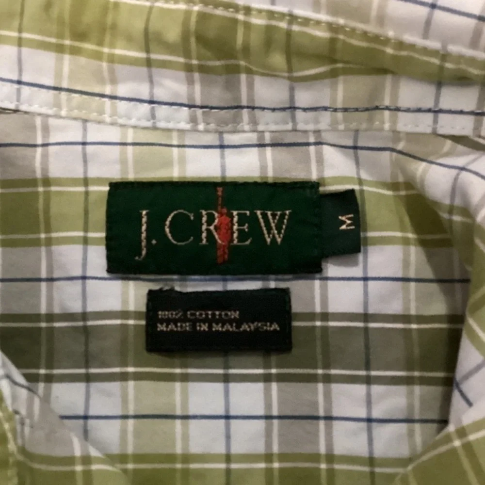 Vintage J. Crew Men’s Medium Oarsmen Green Plaid Button Down